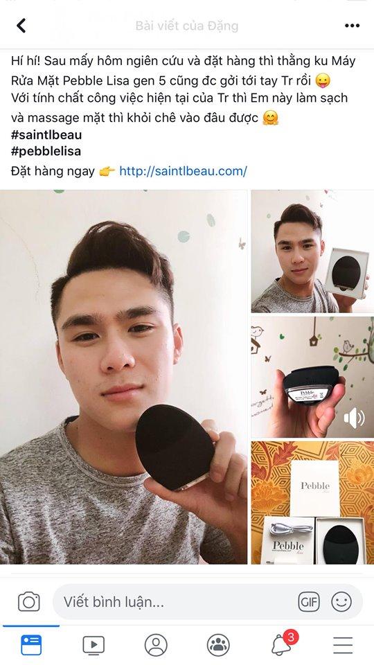 [HCM]Máy rửa mặt Pebble Lisa Gen 5 - Đen black [Bảo Hành 12 tháng]