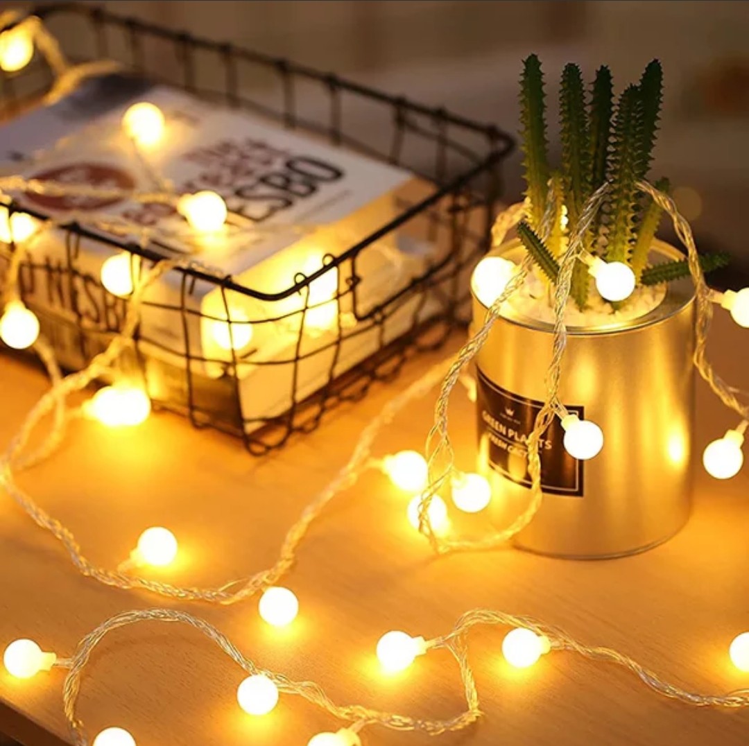 Bóng đèn led decor, dây đèn pha lê 20 bóng bọt khí trang trí phòng ngủ, nhà hàng, quán cà phê, spa, khách sạn