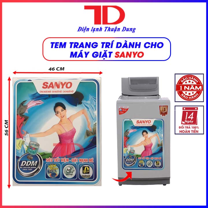 Tem dán máy giặt Sanyo, Tem máy giặt - Điện Lạnh Thuận Dung