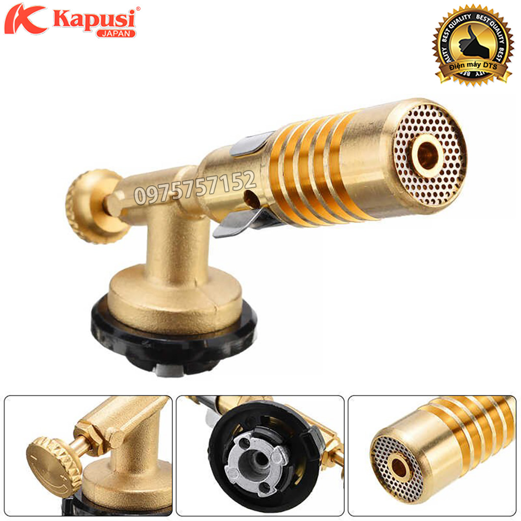 Đèn khò gas cao cấp Nhật Kapusi Japan đồng 100% nguyên khối, điều chỉnh nhiệt độ cao 1500 độ C, hàn ống đồng điều hòa, chế biến thức ăn,phục vụ nấu ăn, đèn khò ga đa năng điều chỉnh nhiệt linh hoạt, siêu bền