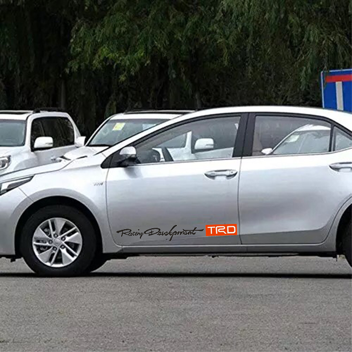 [HCM]Bộ 2 tem dán cửa xe ô tô TRD 02