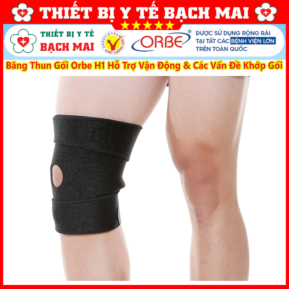 Đai Bó Đầu Gối Orbe, Băng Thun Gối Orbe H1, Đai Bảo Vệ Khớp Gối Vận Động Thể Thao, Chấn Thương