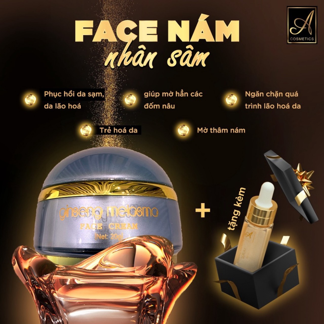 Kem Face Nám Nhân Sâm Acosmetic Mờ nám - ngừa thâm - Dưỡng Trắng Da Mặt chính hãng