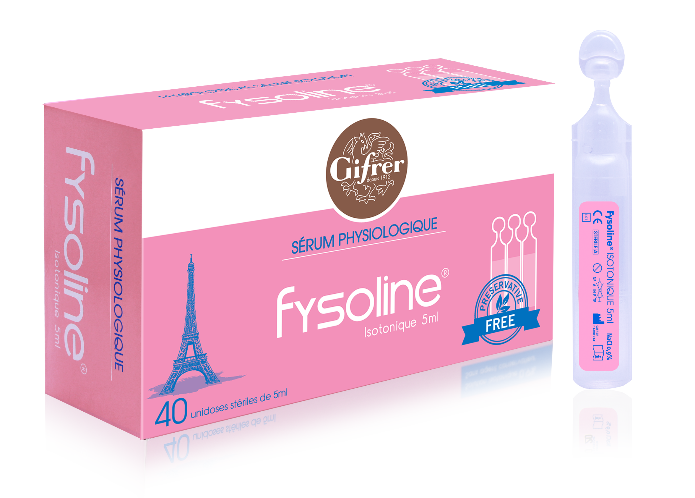 Nước muối sinh lý Fysoline Isotonic 5ml (Hộp 40 ống)