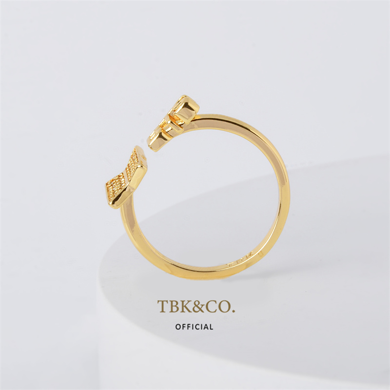TBK 18K Gold Hallyu K-Pop Bts Inspired Army Adjustable Ring For Women Accessories 900R