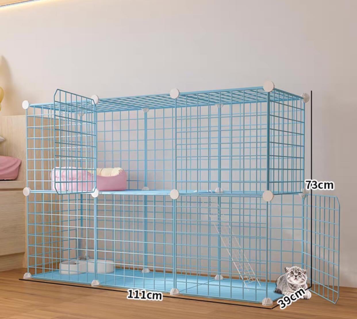 [HCM] Combo chuồng Mèo 2 tầng Dài - kích thước 1m1x37x72cm ( nhiều mẫu mã , thích hợp cho 2-3 bé , đầy đỷ phụ kiện lắp chuồng )