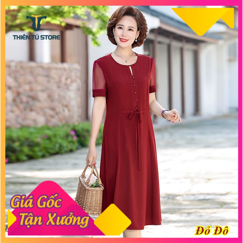 Đầm trung niên , đầm dự tiệc , đầm cho mẹ , đầm suông họa tiết sang trọng , chất liệu voan lụa , thoáng mát , bền đẹp , phù hợp mặc đi tiệc , đi chơi, du lịch đều hợp  Mimo Store
