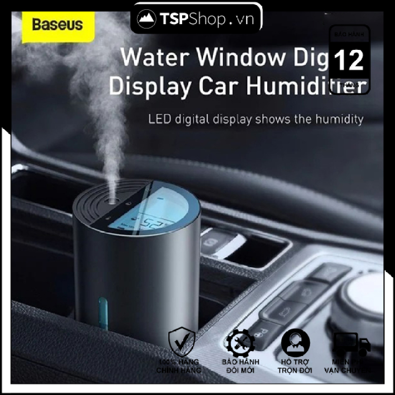 Máy phun sương Baseus Water Window Digital Display Car Humidifier (With Temperature and Humidity Sensing+Wireless Version) 155*71mm