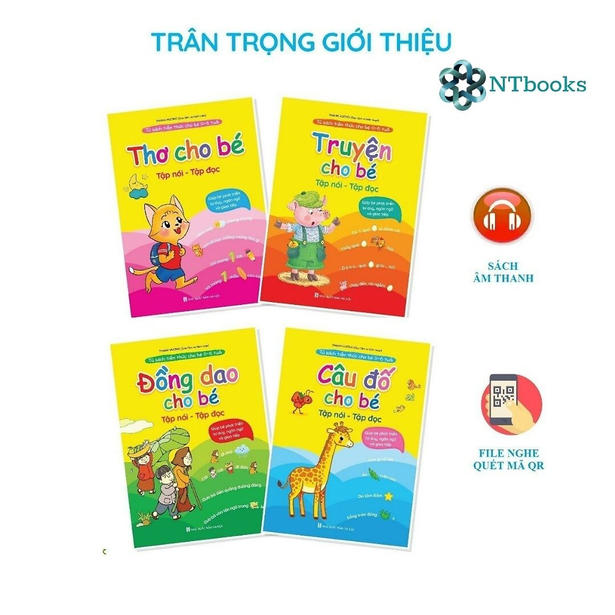 "tủ sách tiềm thức cho bé 0-6 tuổi: đồng dao - thơ - truyện - câu đố cho bé tập nói, tập đọc " - ntbooks - ntbooks