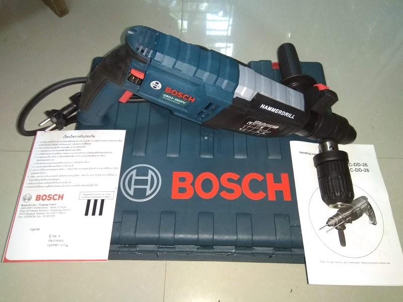 Máy khoan bê tông Bosh GBH 2-28D, DFV, 1200W, có thêm 1 măng danh phụ để khoan sắt gỗ, đủ 3 chức năng khoan gỗ sắt, bê tông và đục bê tông, xuất xứ BOSH Thái Lan.