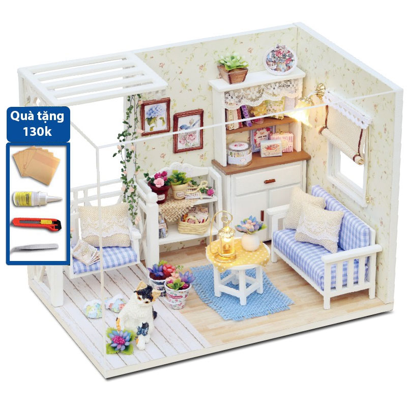 Girl doll house Furniture toy diy Miniature room diy wooden dollhouse DIY Dream of SKy