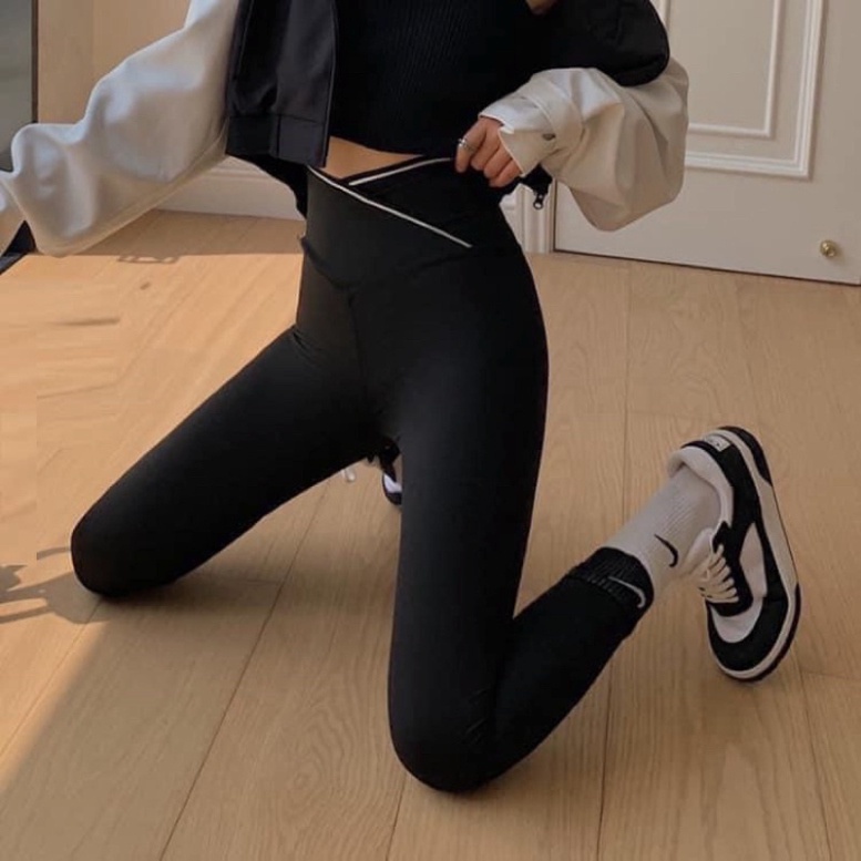 Quần legging nữ CẠP CHÉO, nâng mông, gen bung siêu tôn dáng