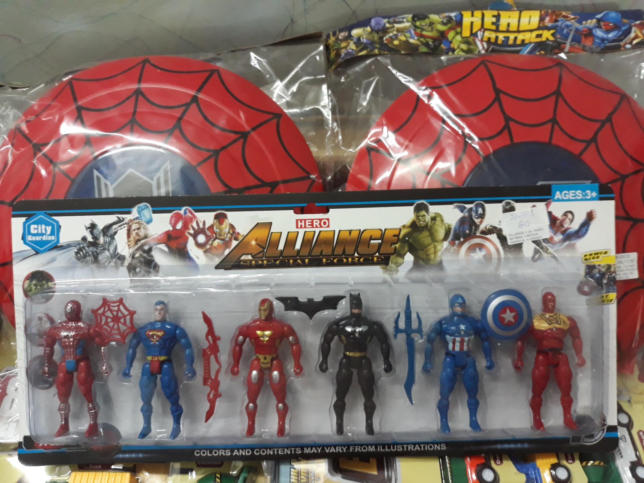 Vĩ Siêu Nhân 6T alliange + VK (nhện, batman, captain america) Avenger SN001