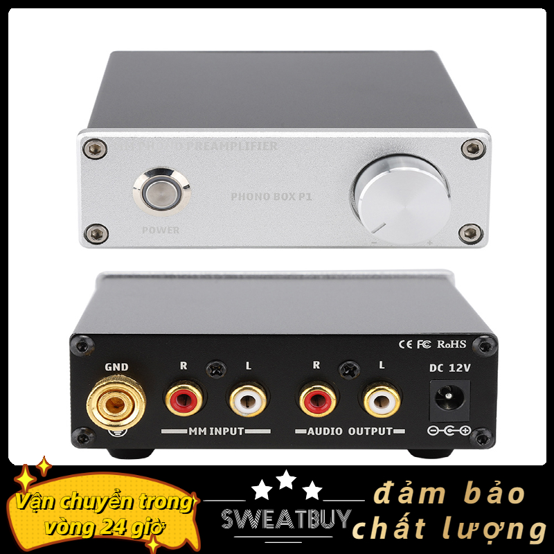 Sweatbuy  Mạ vàng cho Đầu Vào RCA Đầu Ra PHONO HỘP P1 MM Kỷ Lục Cầu Thủ Bộ Khuếch Đại 110-240V