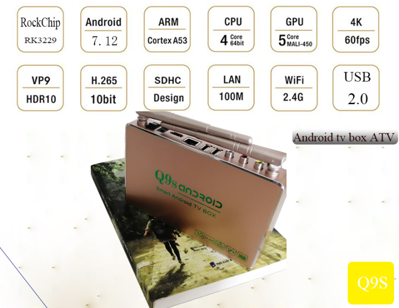 Đầu Android tivi box Q9s 2021 GIÁ SIÊU MỀM Q9s cập nhật toàn diện phần mềm ATV 7.12