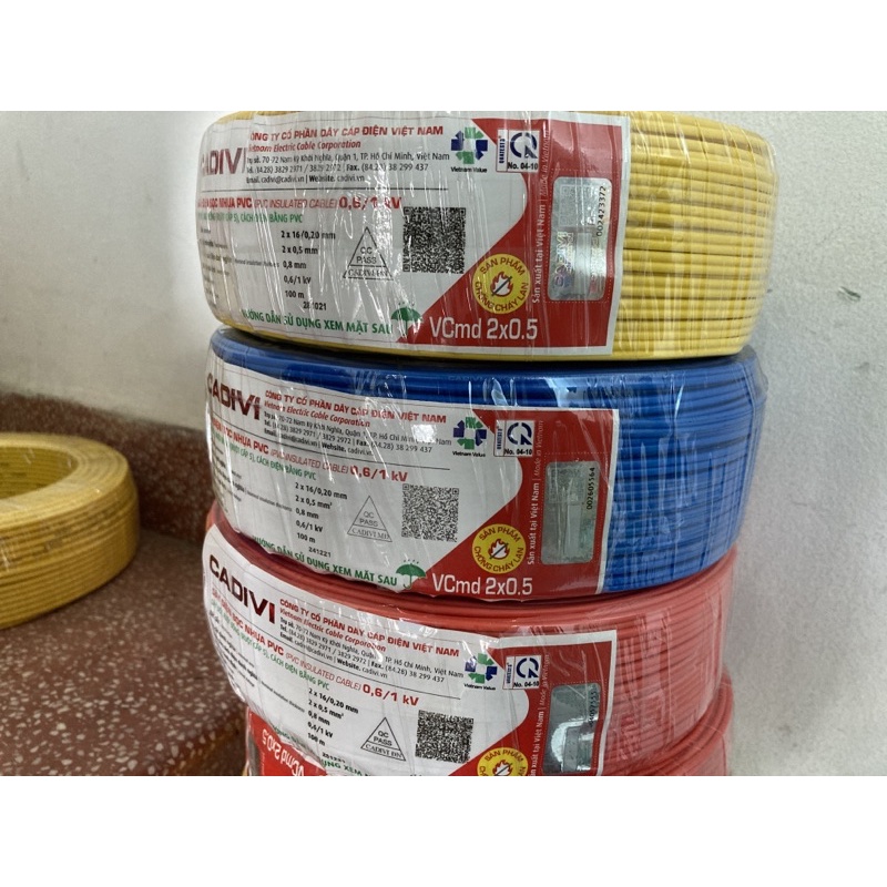 Dây điện Cadivi đôi mềm 2x0.5 (vcmd2x16) Cuộn 100m