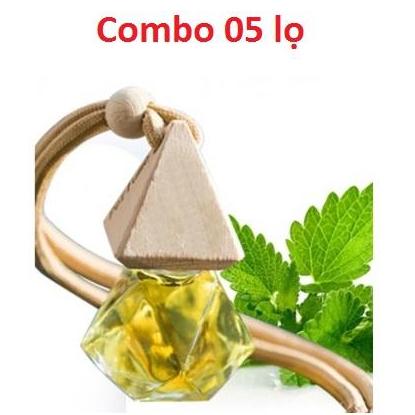 Combo 05 lọ Tinh dầu treo xe hương Bạc Hà - khử mùi hôi - Hơn cả sự đẳng cấp
