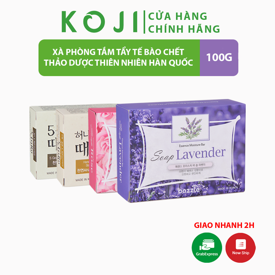 Xà phòng tắm tẩy tế bào chết Bazzle Hàn Quốc xà phòng thảo dược giúp da sạch sáng khỏe mềm mịn ko gây nhờn rít khô da
