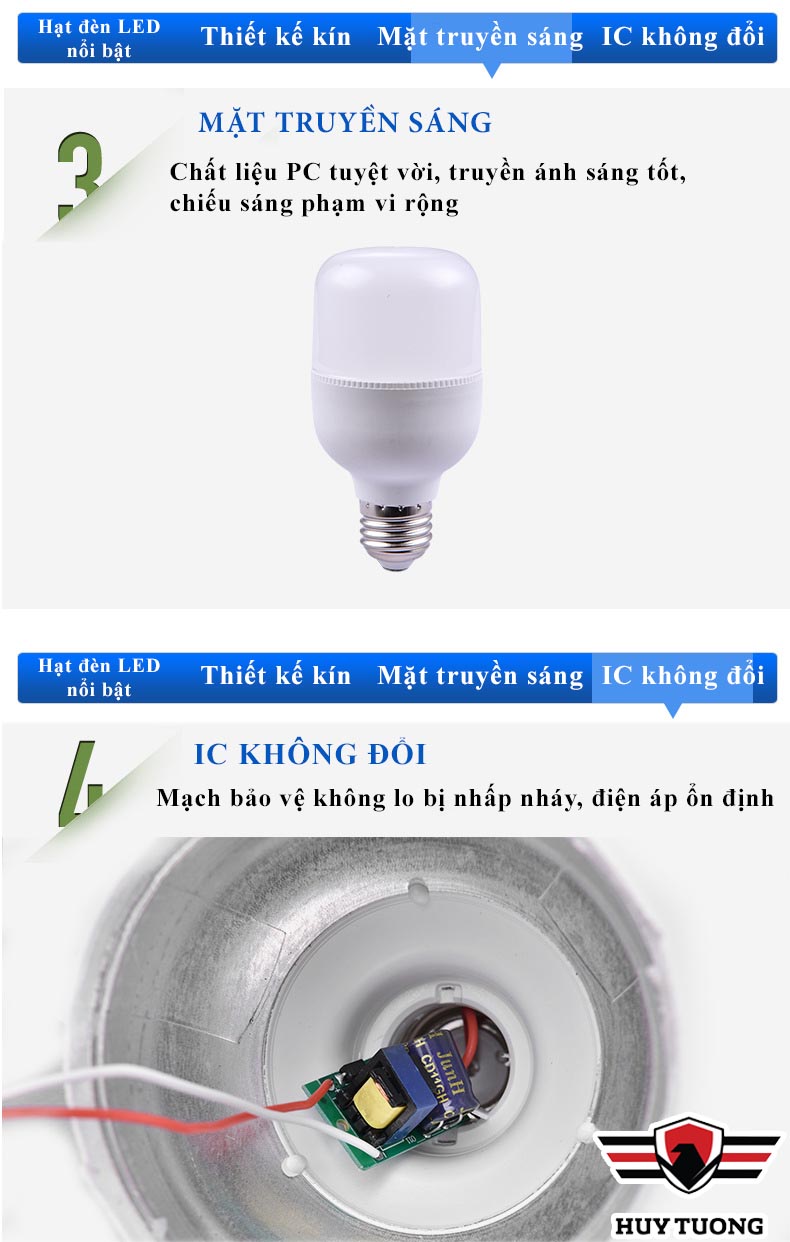 bóng led bulb led trụ nhựa siêu sáng ánh sáng trắng 5w - 10w - 15w - 20w 9