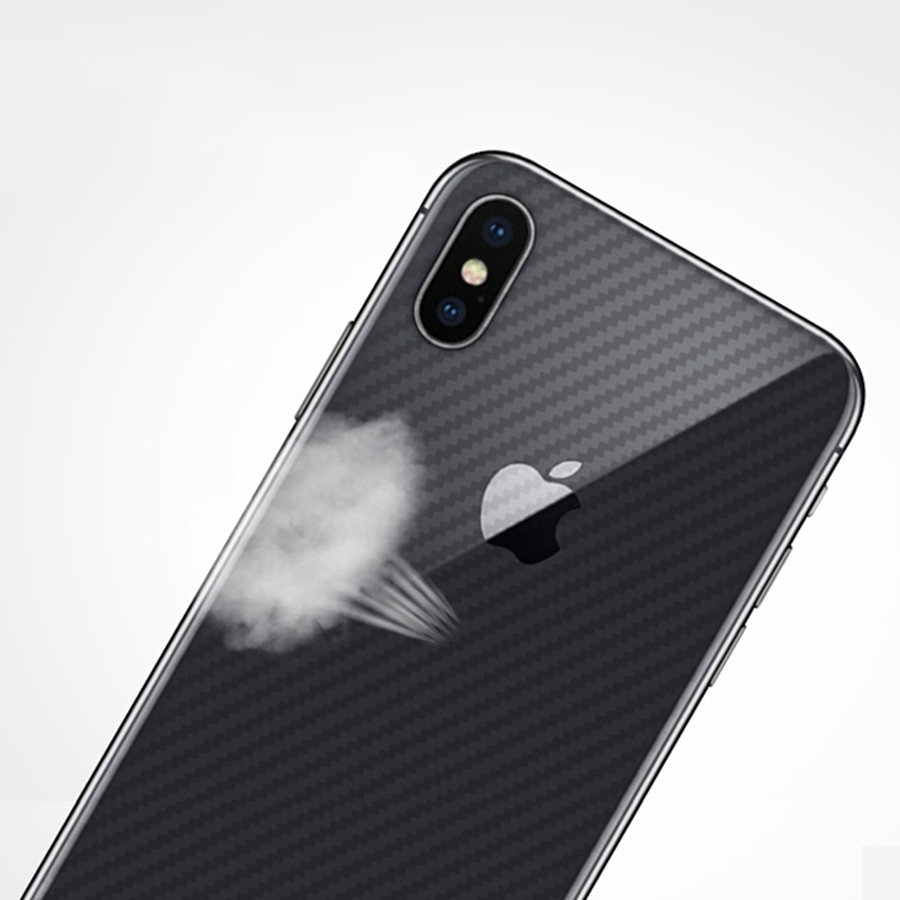 Miếng dán mặt sau vân carbon full viền cho iPhone Xs Max (Đen)