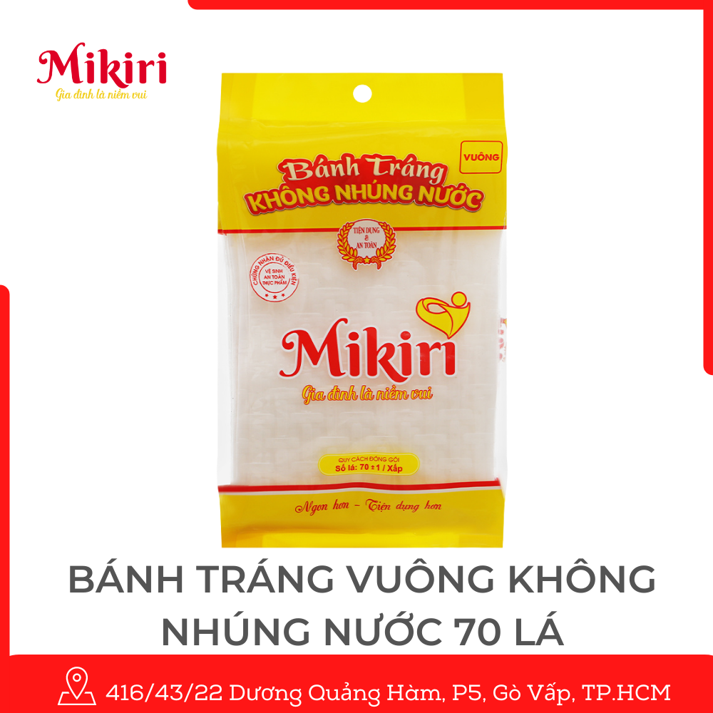 Bánh tráng mỏng Mikiri (2 xấp bv * 70 lá)