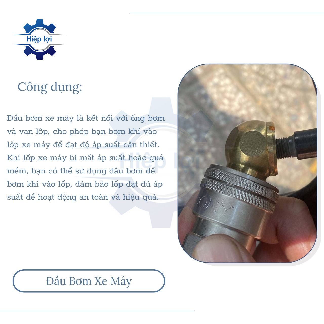Đầu bơm xe máy – dễ sử dụng, bơm nhanh, phù hợp tiệm sửa xe & gia đình