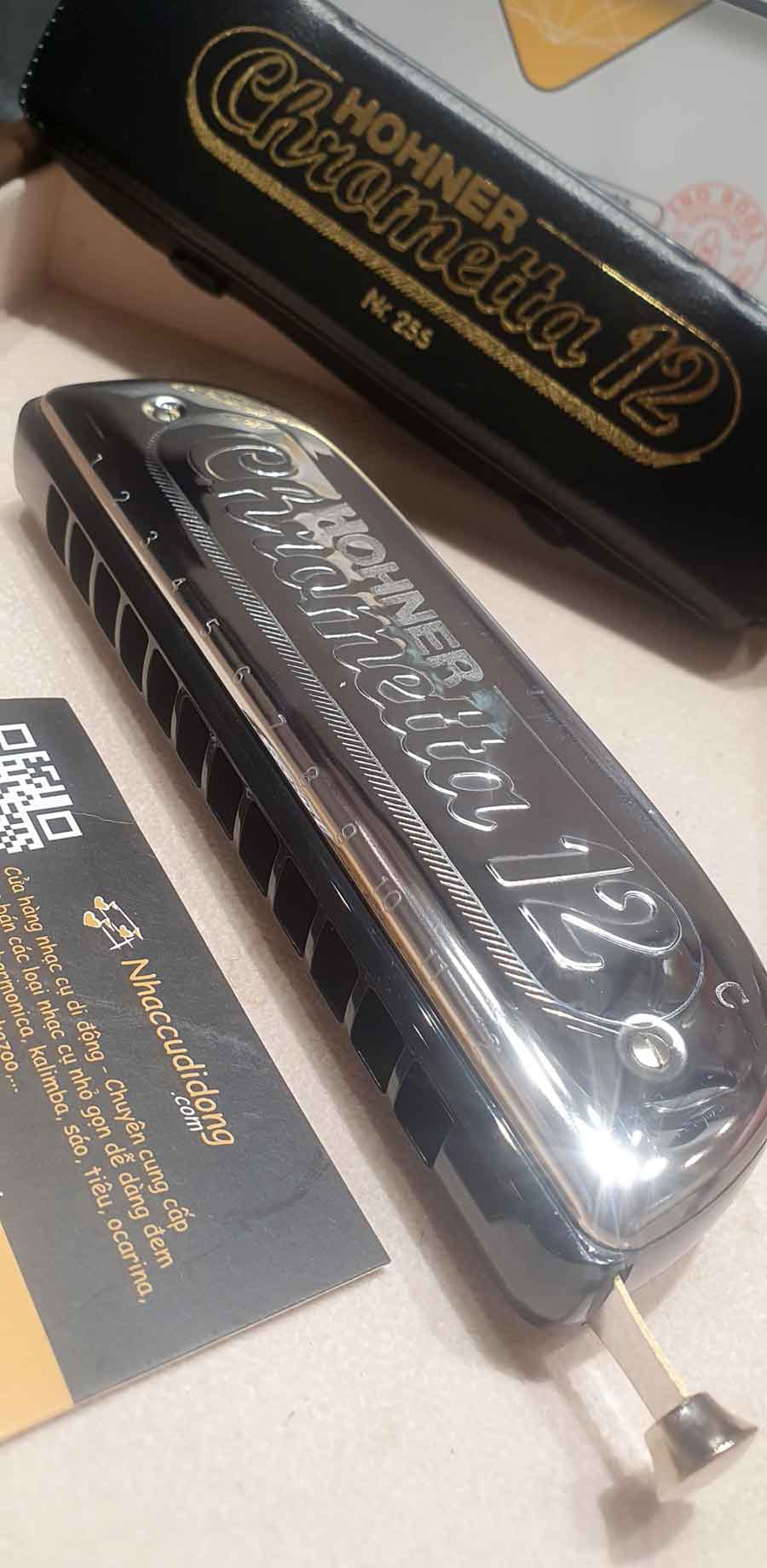 Kèn harmonica Chromatic Hohner Chrometta 12 (Bạc)