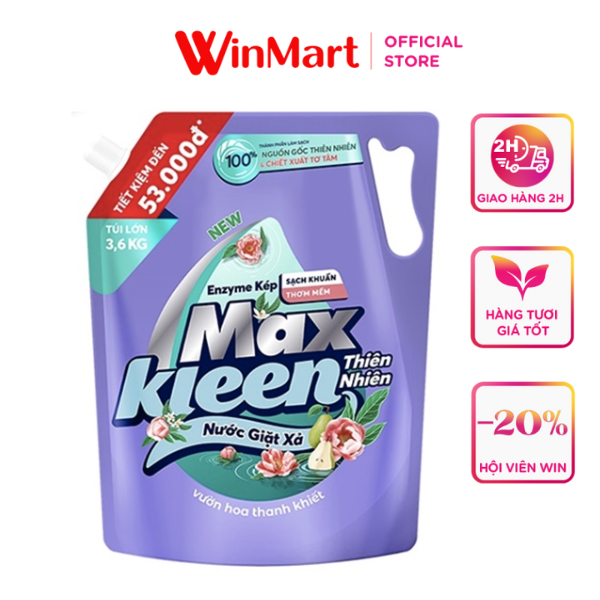 [Siêu thị WinMart] - Nước giặt xả Maxkleen thiên nhiên 3.6kg