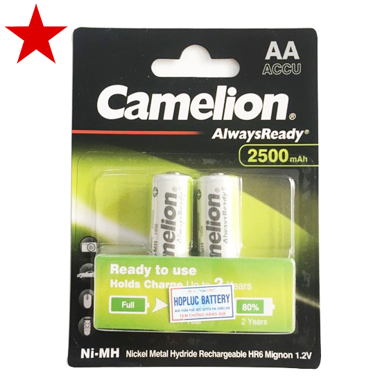 Combo 2 vỉ pin sạc AA Camelion 2500mAh (1 vỉ 2 viên)