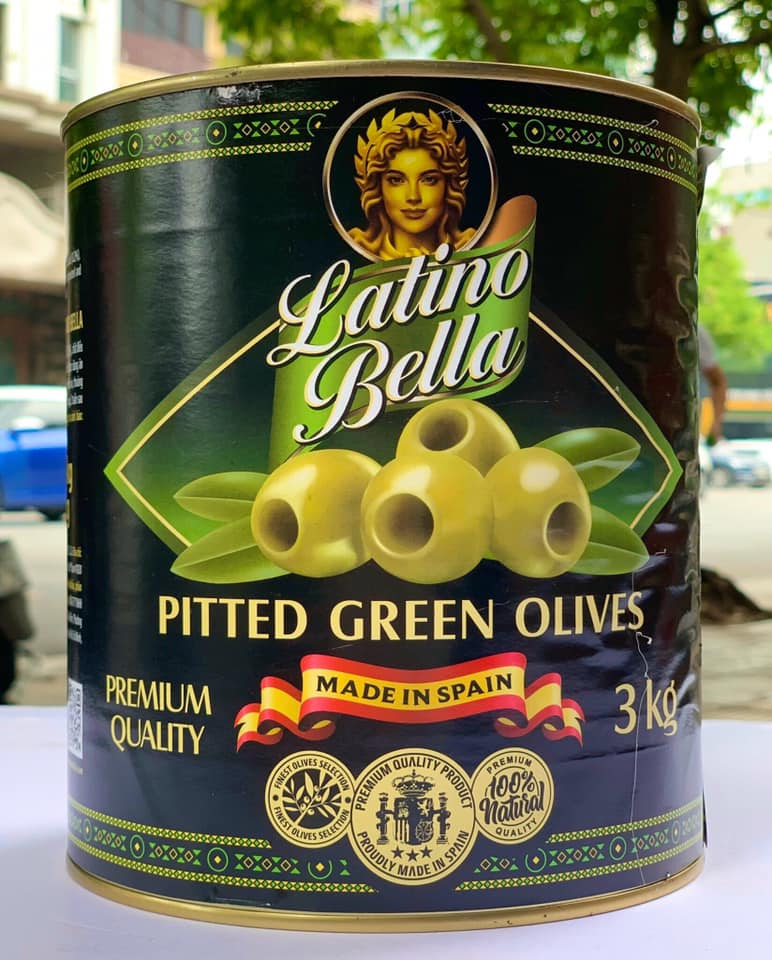 [Date 2028] [Origin: Spain] Green Olives / Black Olives with Pits Removed Latino Bella 3kg Box
