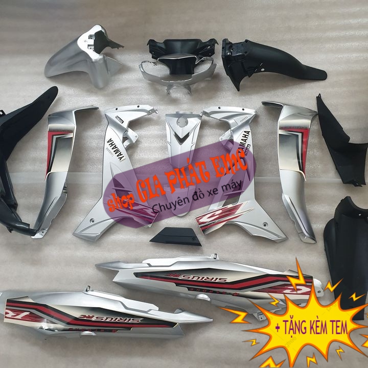 [ KÈM TEM ] Dàn áo màu BẠC gắn cho xe SIRIUS ,nhựa nguyên sinh cực sịn