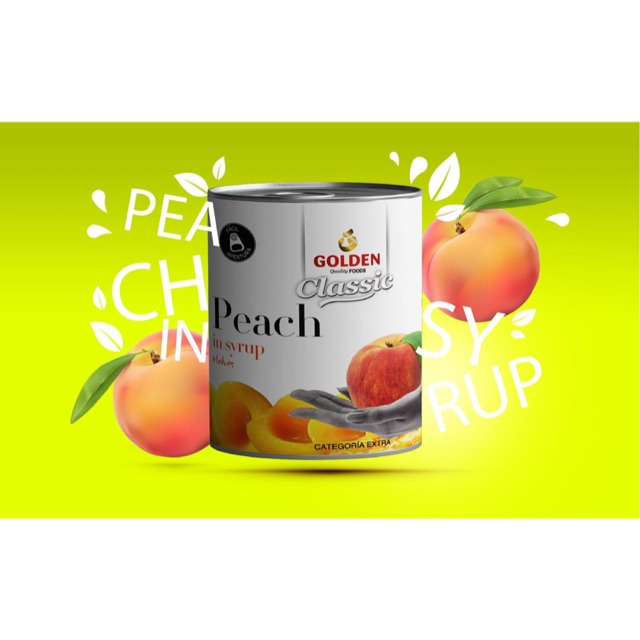 Đào ngâm nước đường GOLDEN classic (lon 820g)