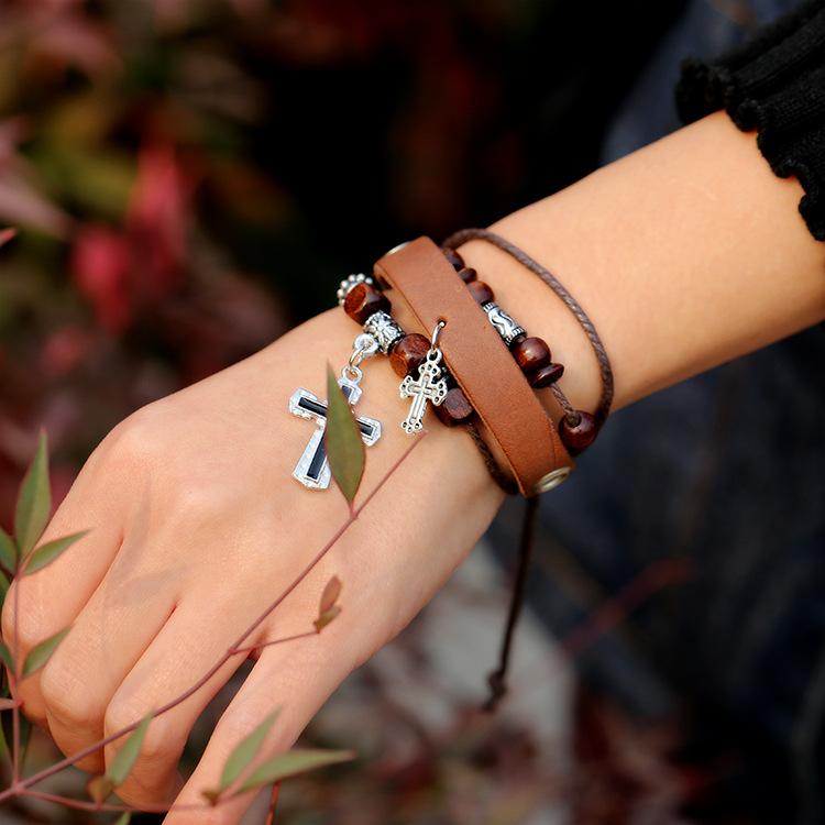 [HCM]Vòng Đeo Tay Nữ Cá Tính  2 Chữ Thập ( Nhiều Màu Chọn Lựa) VTDA2CROSS06