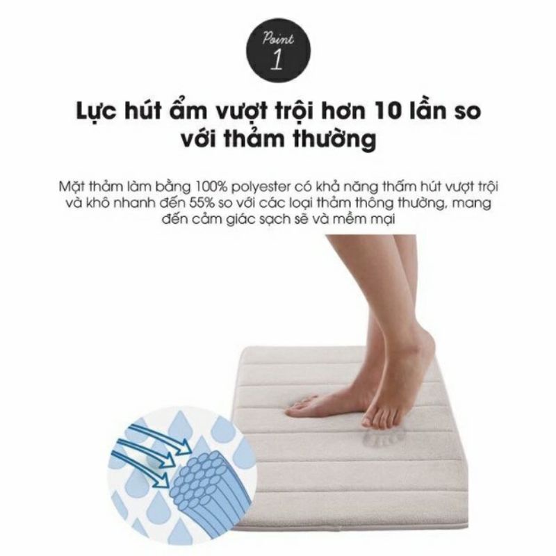 Thảm chùi chân Lock&Lock Memory Foam Basic Lock&Lock - Size S MAT510