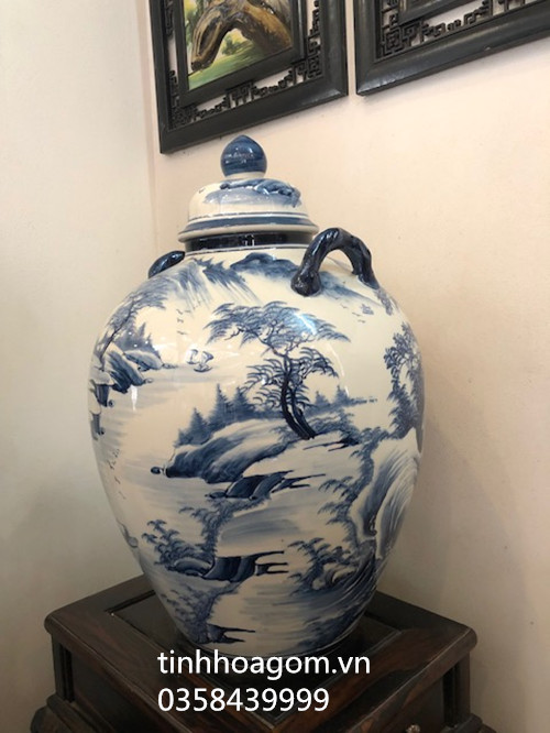 Bình ngâm rượu sứ Bát Tràng 50l