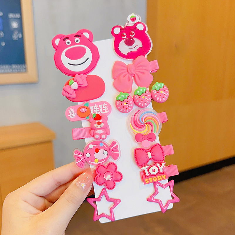 Kẹp tóc bé gái vỉ 14 kẹp tóc lotso cho bé gái siêu xinh lung linh bé tha hồ kẹp tóc làm điệu luôn nhé