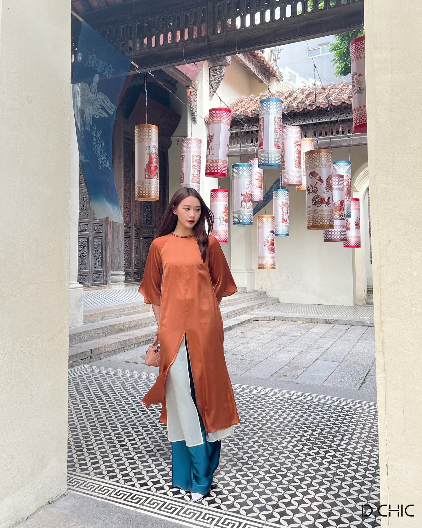 D.CHIC Áo dài Nhã Vi MS: 1832320 KHÔNG BAO GỒM QUẦN LỤA