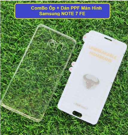 Samsung galaxy note 7 fe - combo dán mặt ppf mặt trước + ốp lưng silicon a+ chống ố tốt