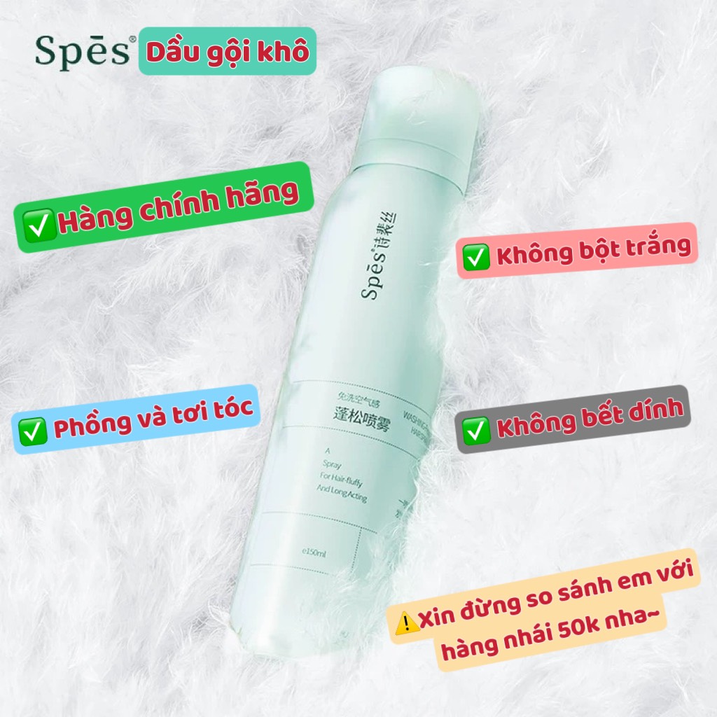 [GIẢM 5% ĐƠN 129K]Dầu gội khô Spes