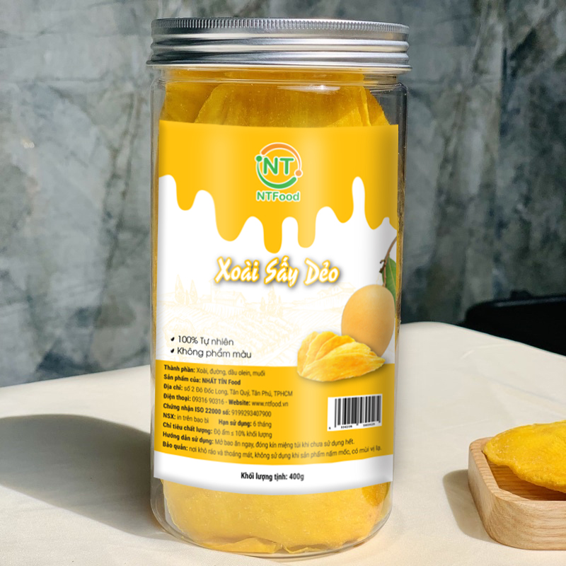 Xoài sấy dẻo NTFood hủ Pet 400gr / 300gr - Nhất Tín Food