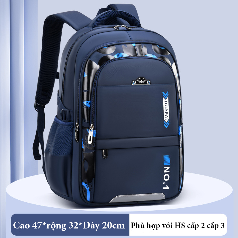 Balo nam nữ, cặp sách Basic chống thấm nước đi học, đi làm, du lịch size 47cm