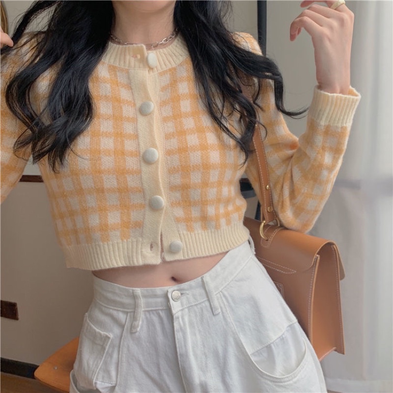 Áo cadigan kẻ sọc crotop 4 màu siêu xinh