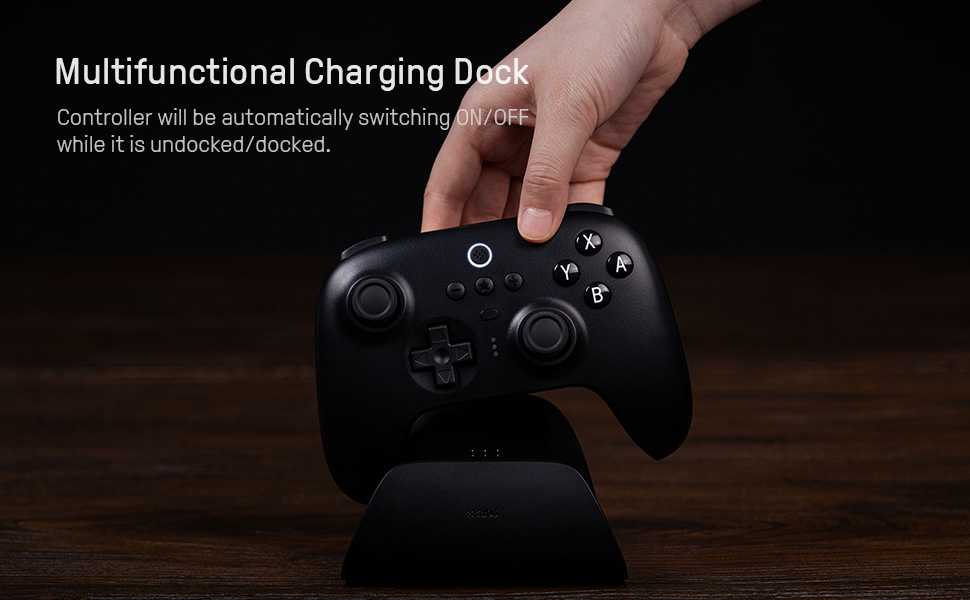 Tay cầm 8BitDo Ultimate Bluetooth Controller kèm Dock Sạc cho Nintendo Switch, PC, Laptop