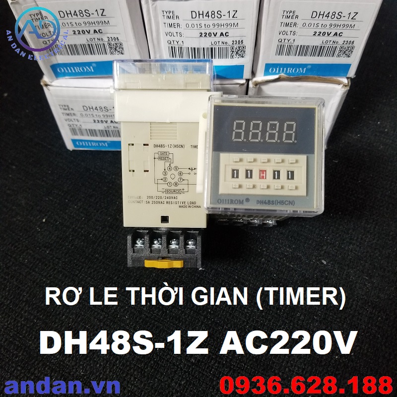 Rơ le thời gian, công tắc hẹn giờ, bộ relay timer, dh48s-s, dh48s-1z, dh48s-2z ac220v