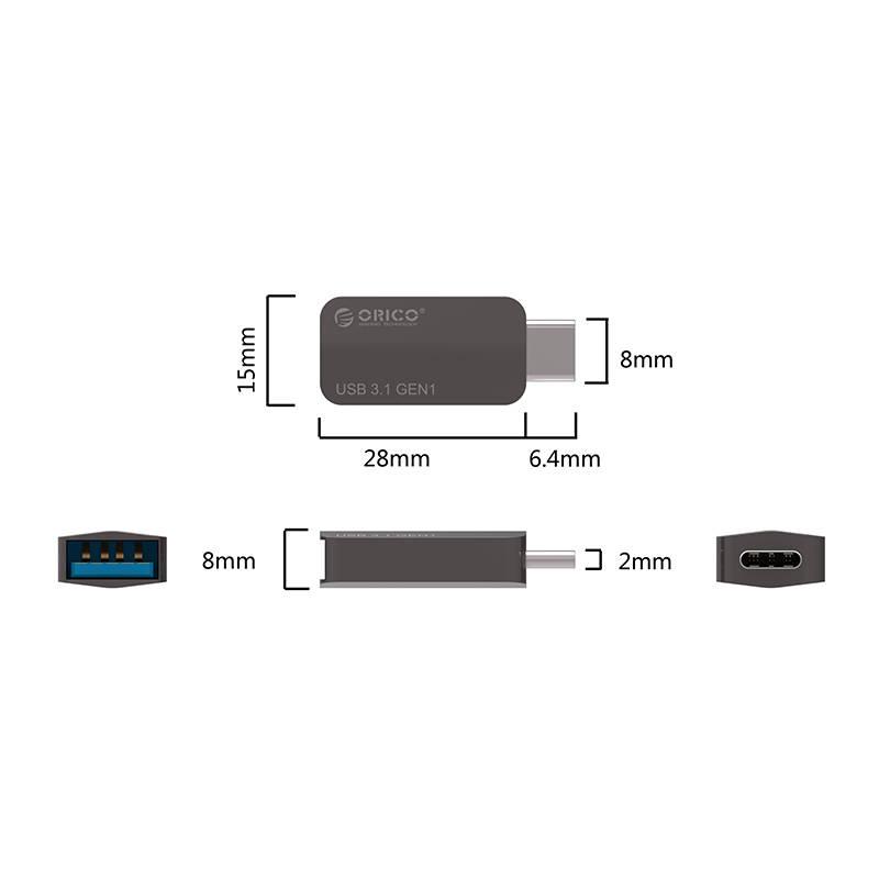 Đầu chuyển OTG cổng TypeC chuẩn USB 3.1 Orico CTA2