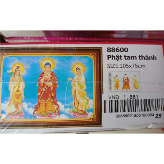 [HCM]Tranh đính đá Phật Tam Thánh 88600