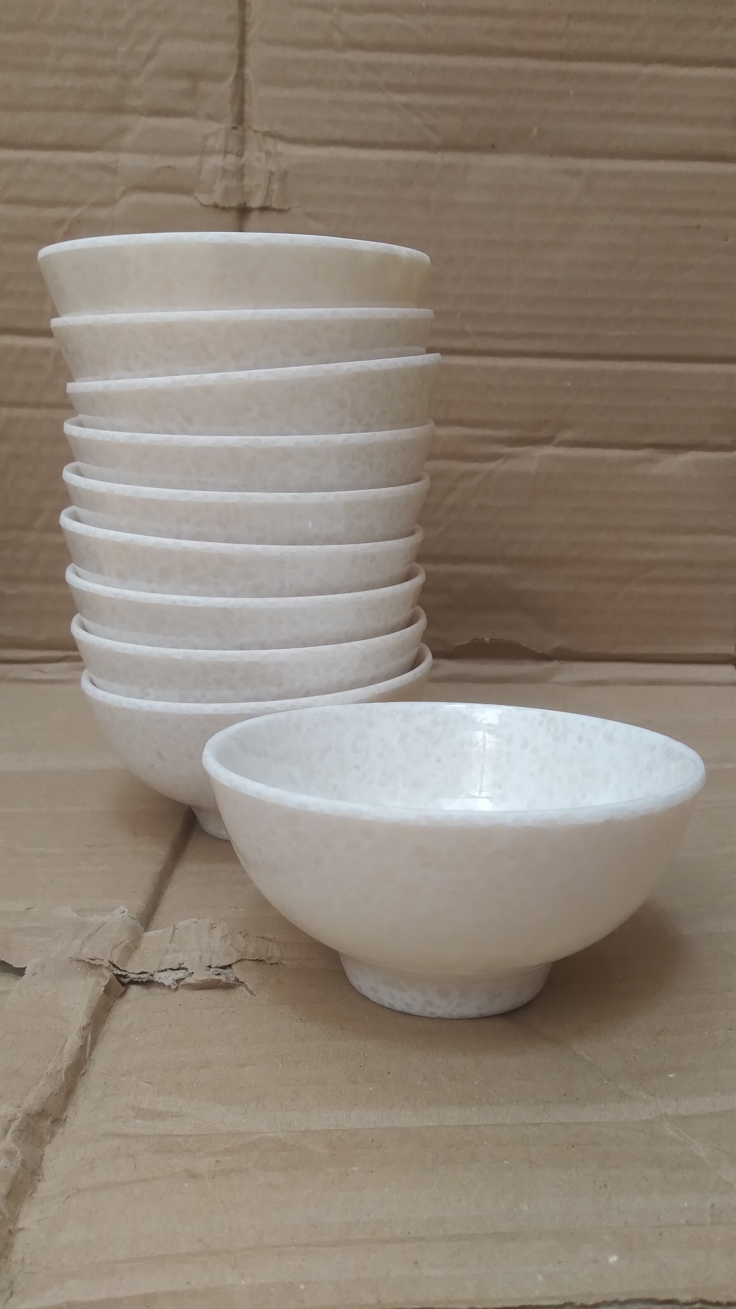 Chén(bát) đựng cơm nhựa Melamine vân đá đen/trắng/xanh CO11