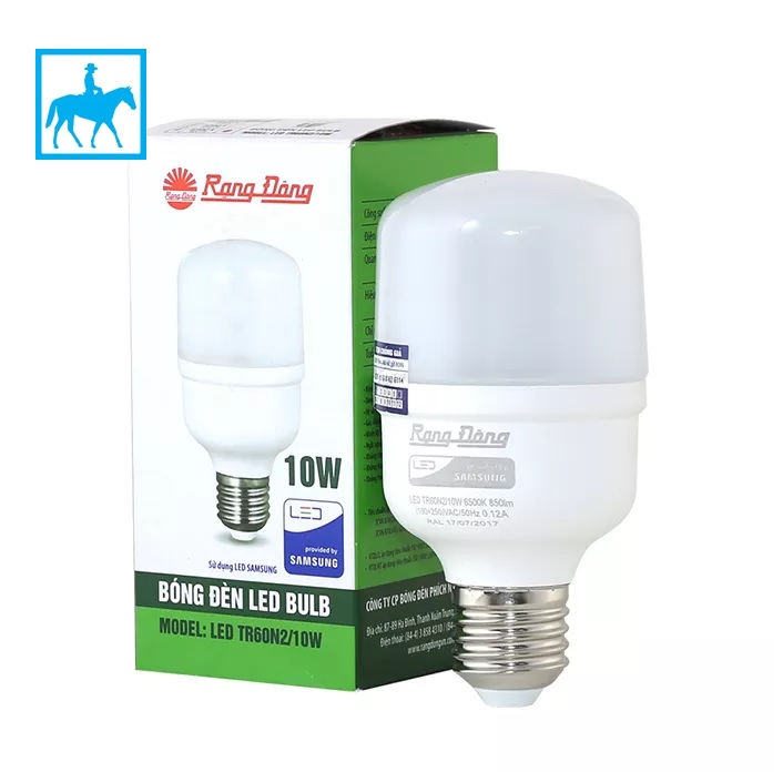 Bộ 2 Bóng đèn led bulb trụ 20W RẠNG ĐÔNG Chip LED Samsung Áng Sáng Trắng