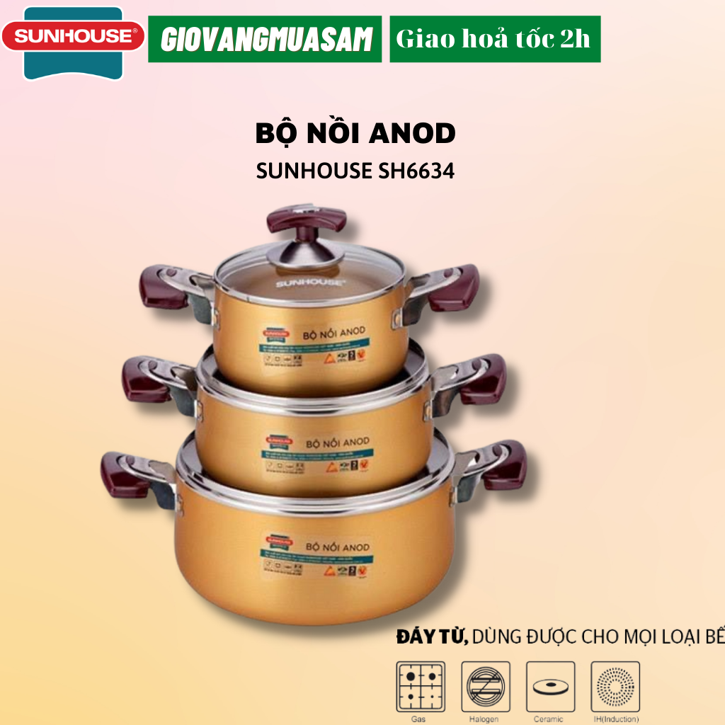 Bộ nồi anod SUNHOUSE SH6634