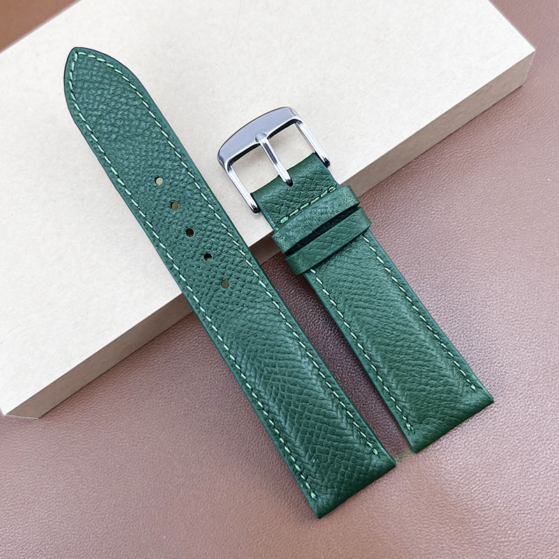 Dây đồng hồ da bò thật vân epsom bo-60 cao cấp size 12 14 16 18 20 22 24mm